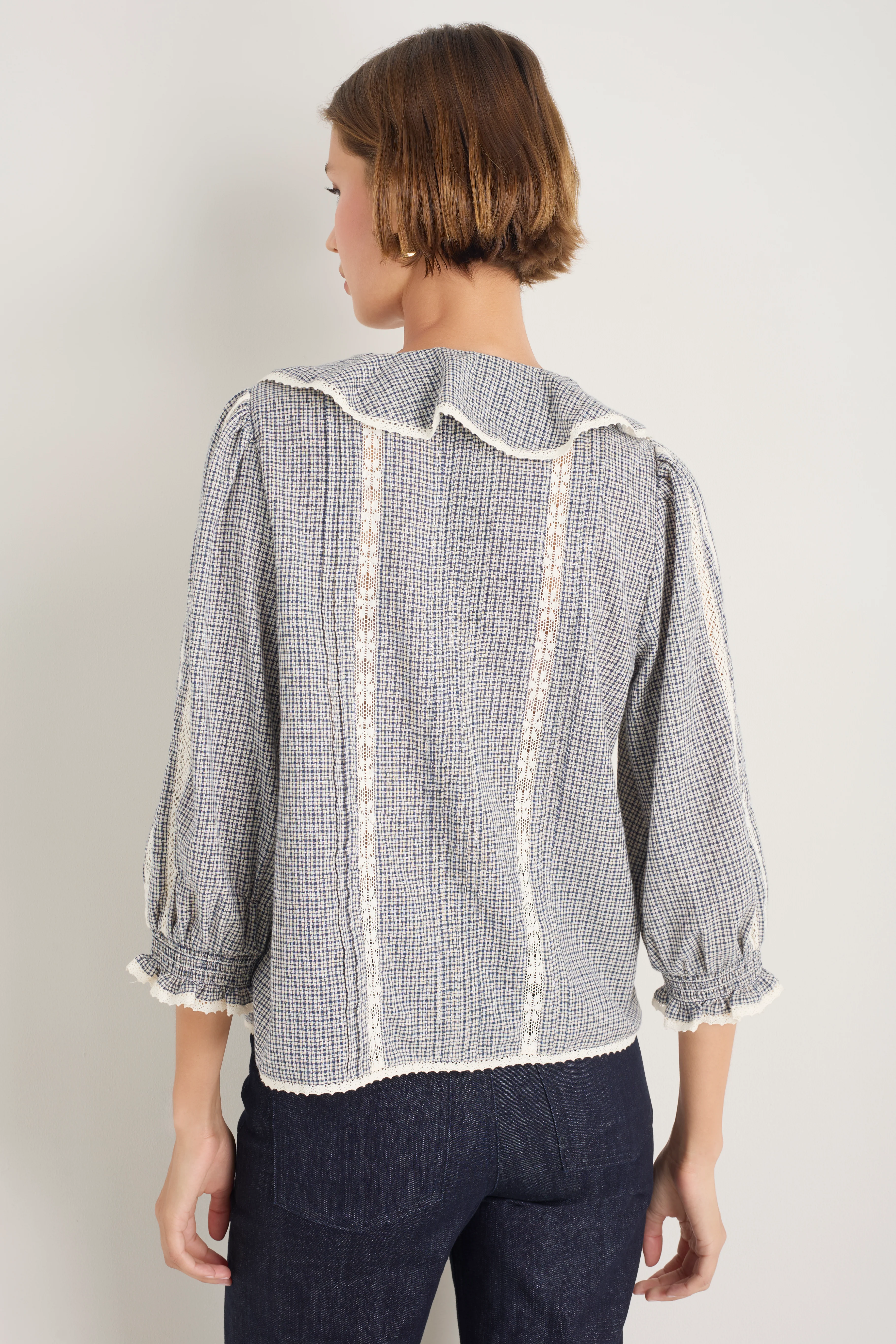 Sierra Blouse - Midnight/Ivory Check - Image 6