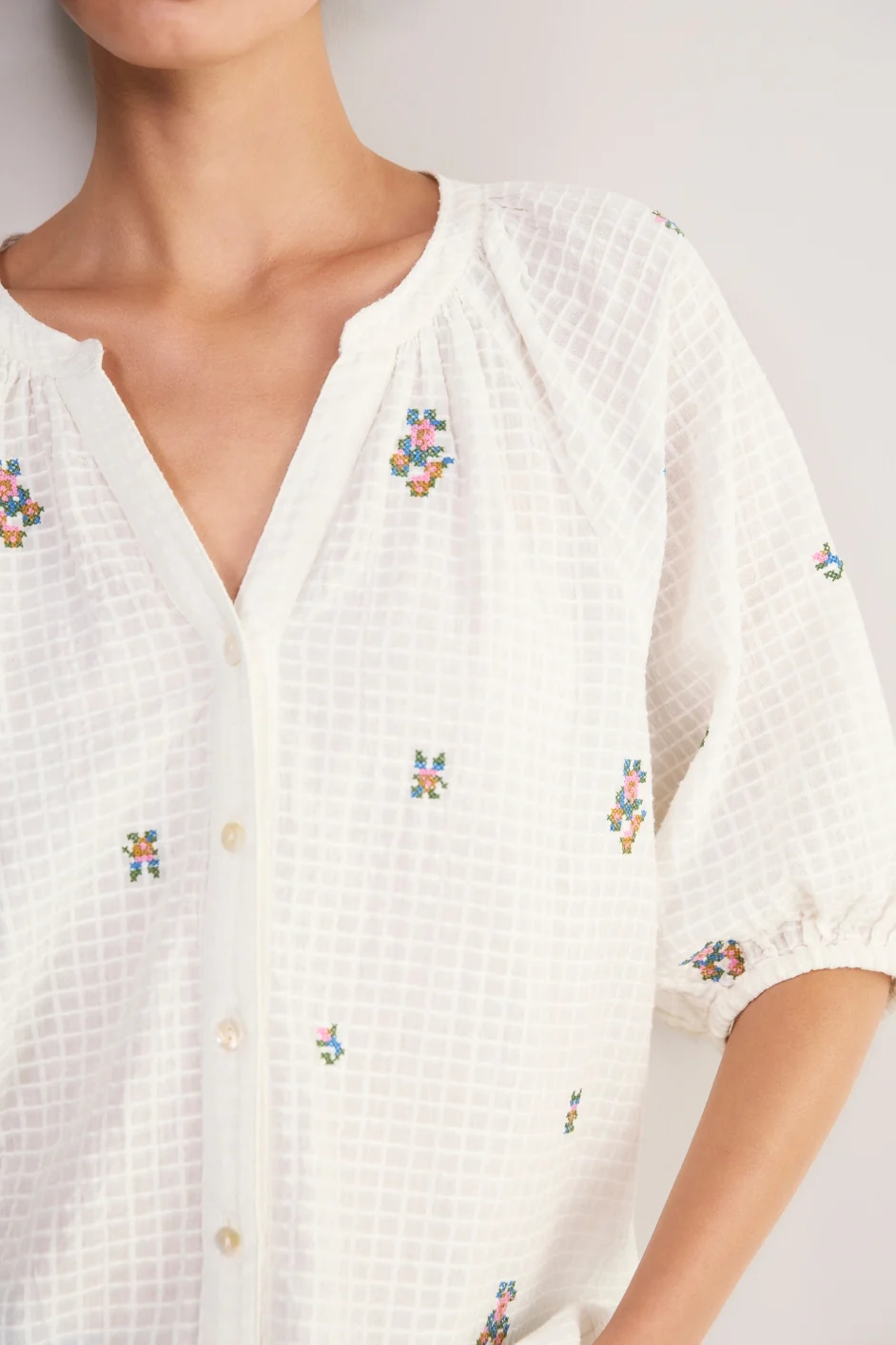 Skye Blouse - White Embroidered - Image 2
