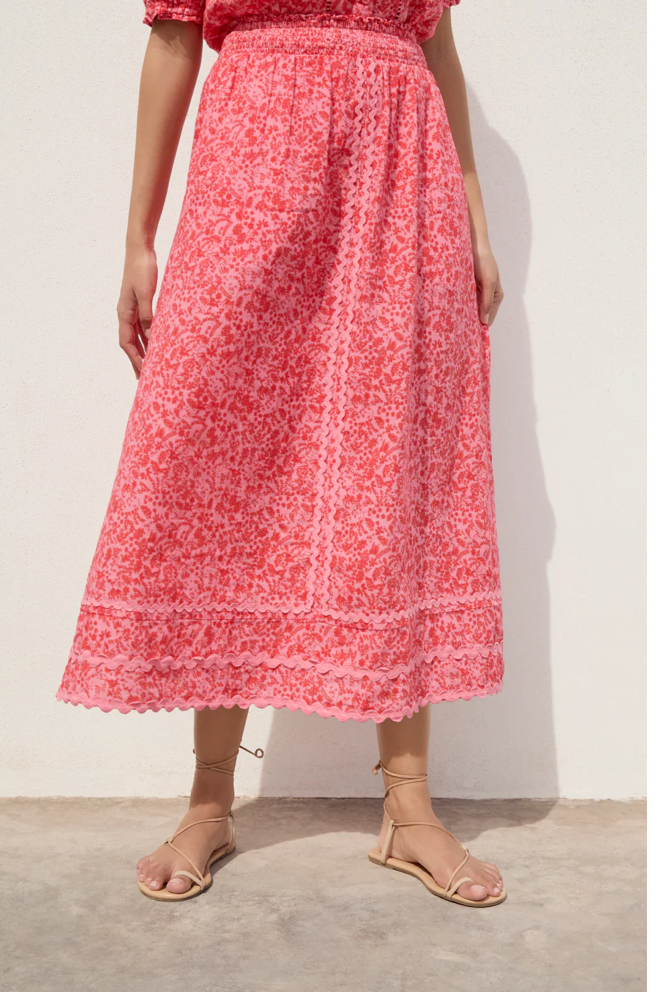 Sophia Skirt - Perfect Pink Daisy Floral - Image 4