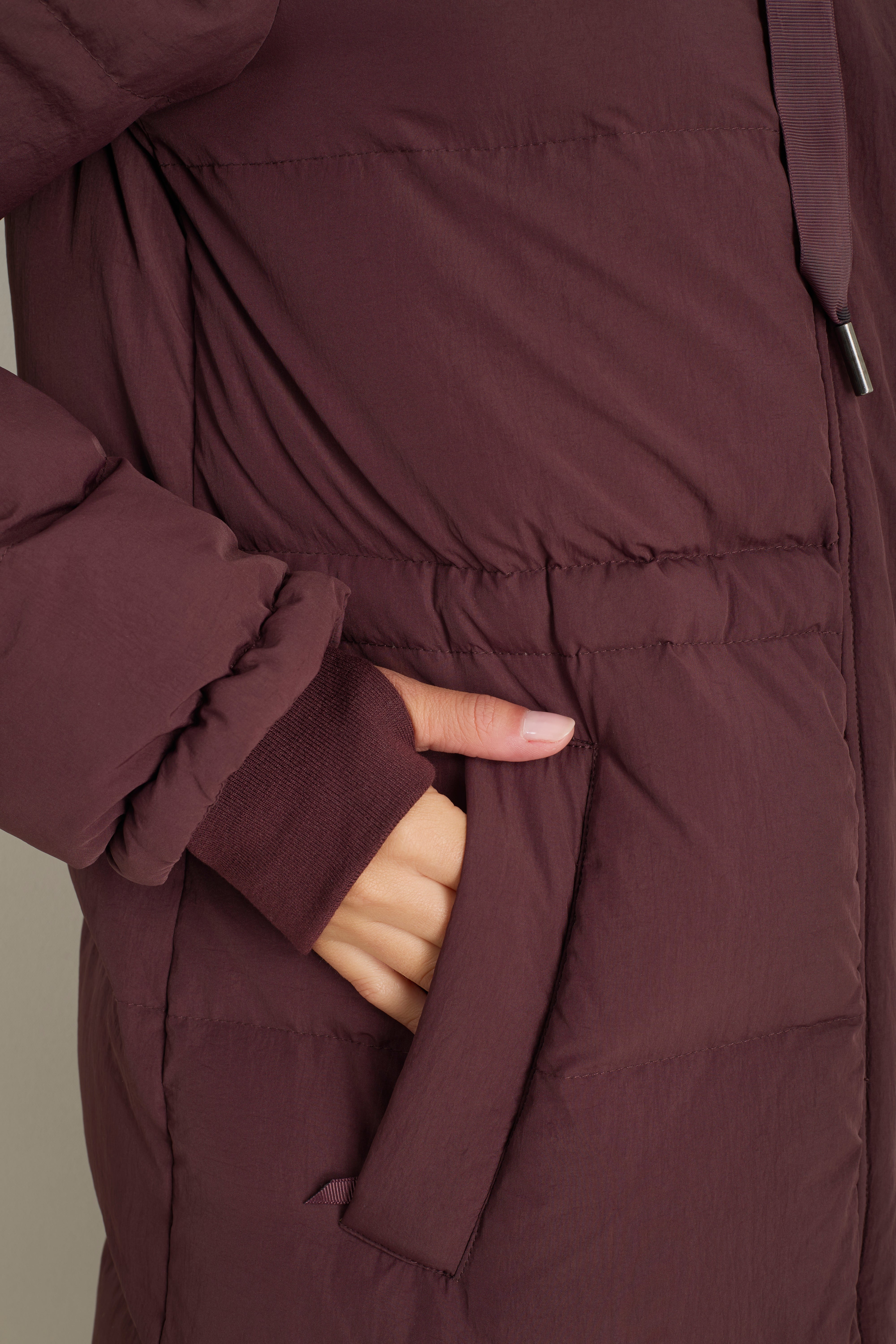 Suzy Puffer Coat - Deep Fig - Image 2