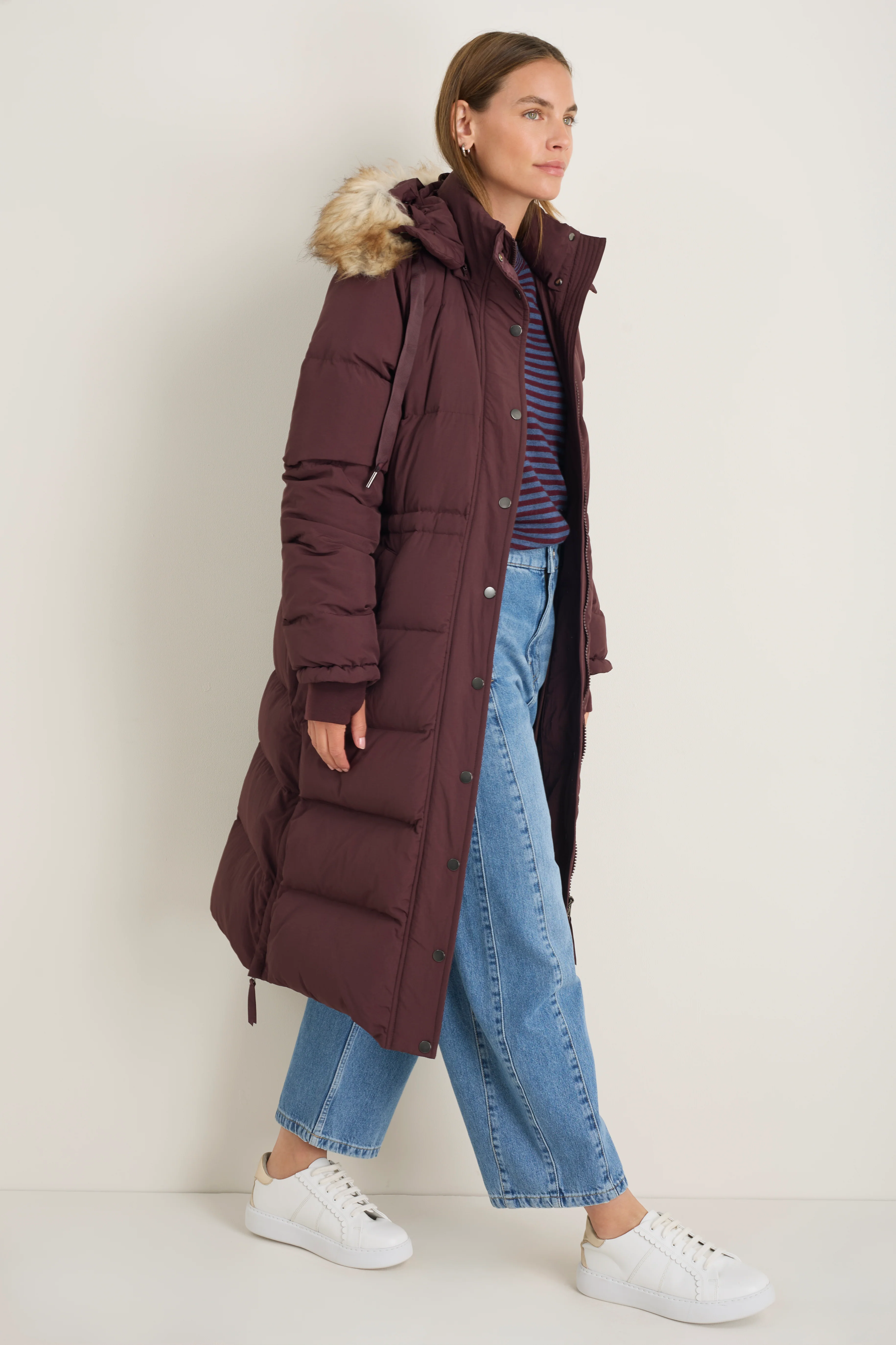 Suzy Puffer Coat - Deep Fig - Image 3