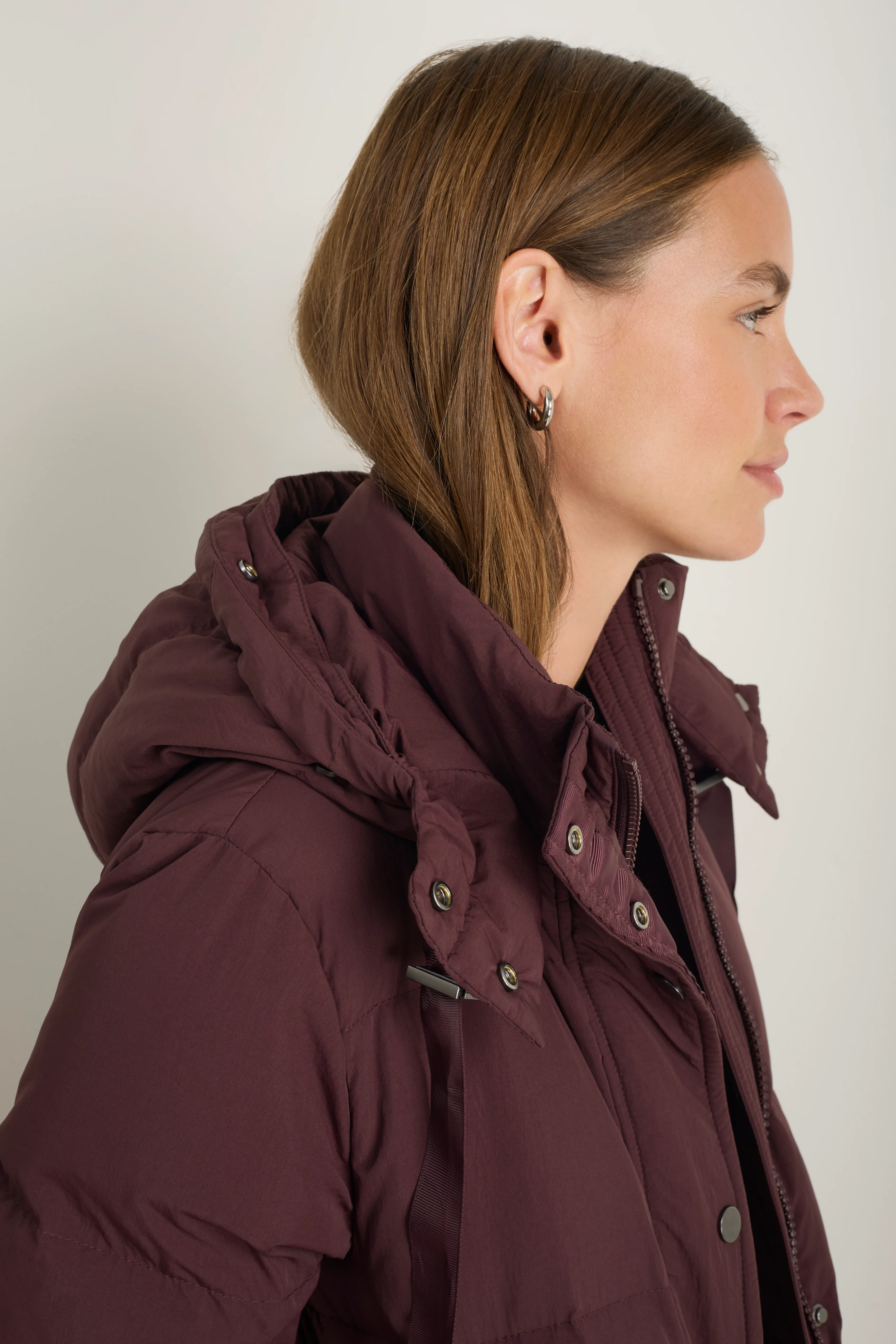 Suzy Puffer Coat - Deep Fig - Image 4