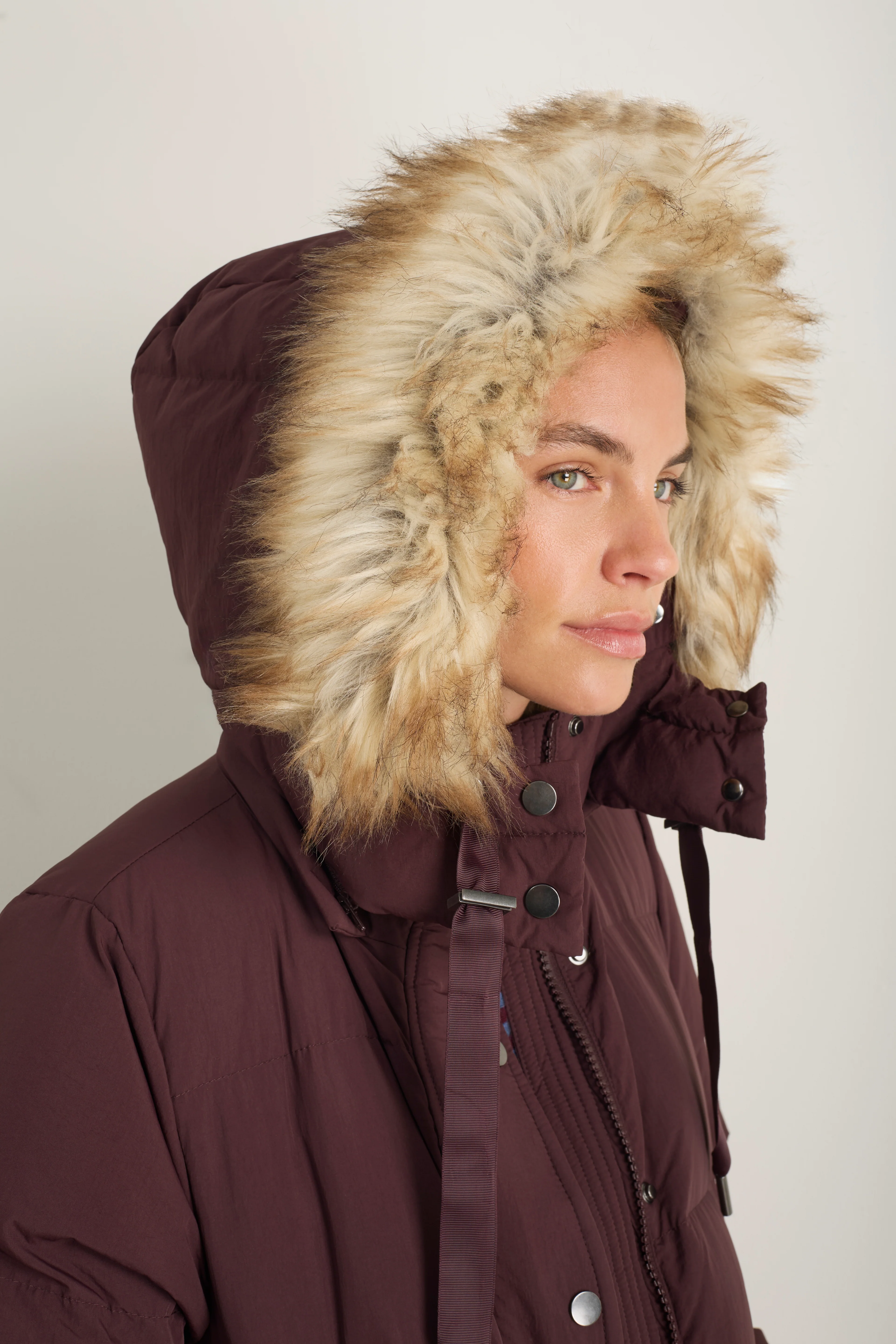 Suzy Puffer Coat - Deep Fig - Image 6