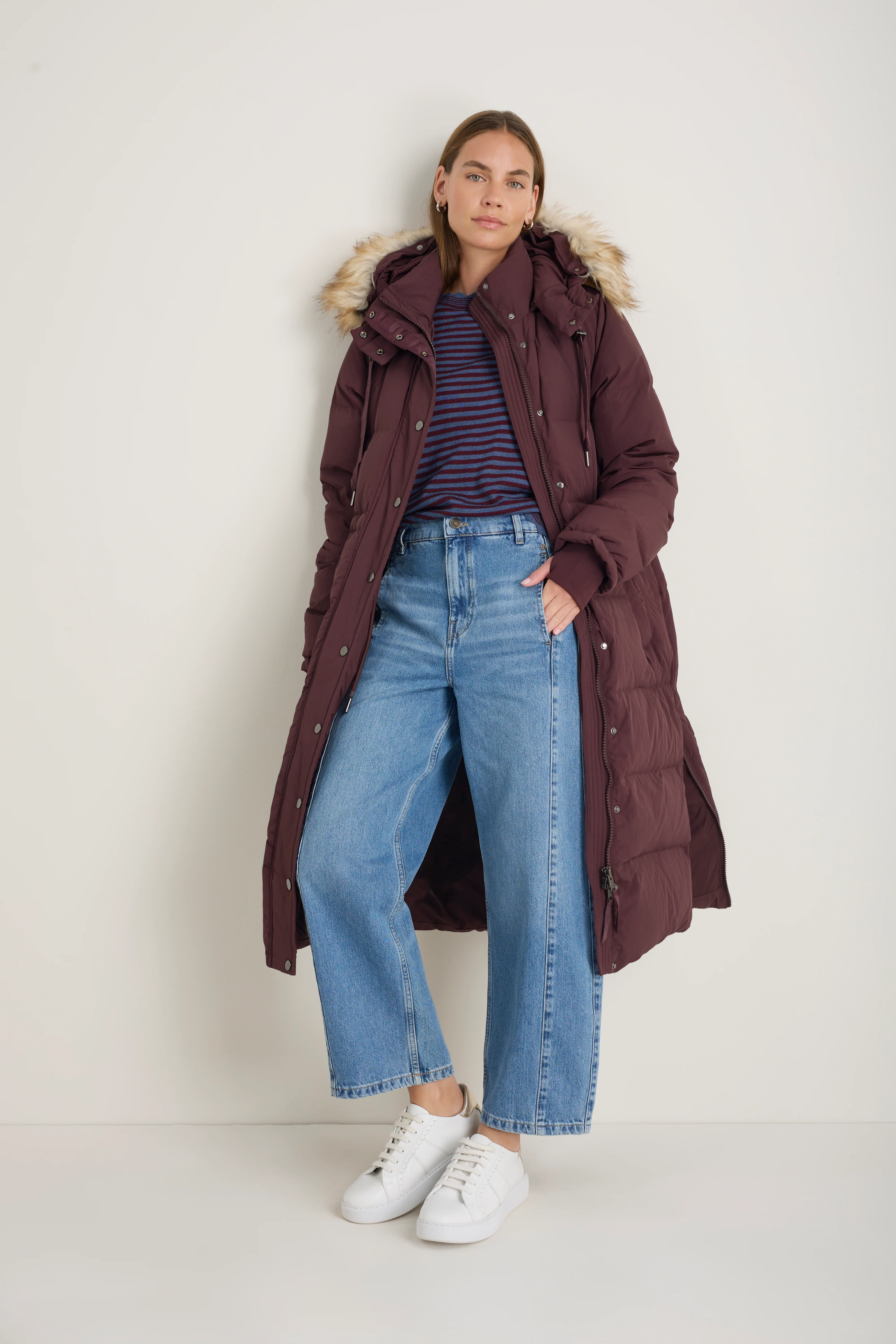 Suzy Puffer Coat - Deep Fig - Image 8
