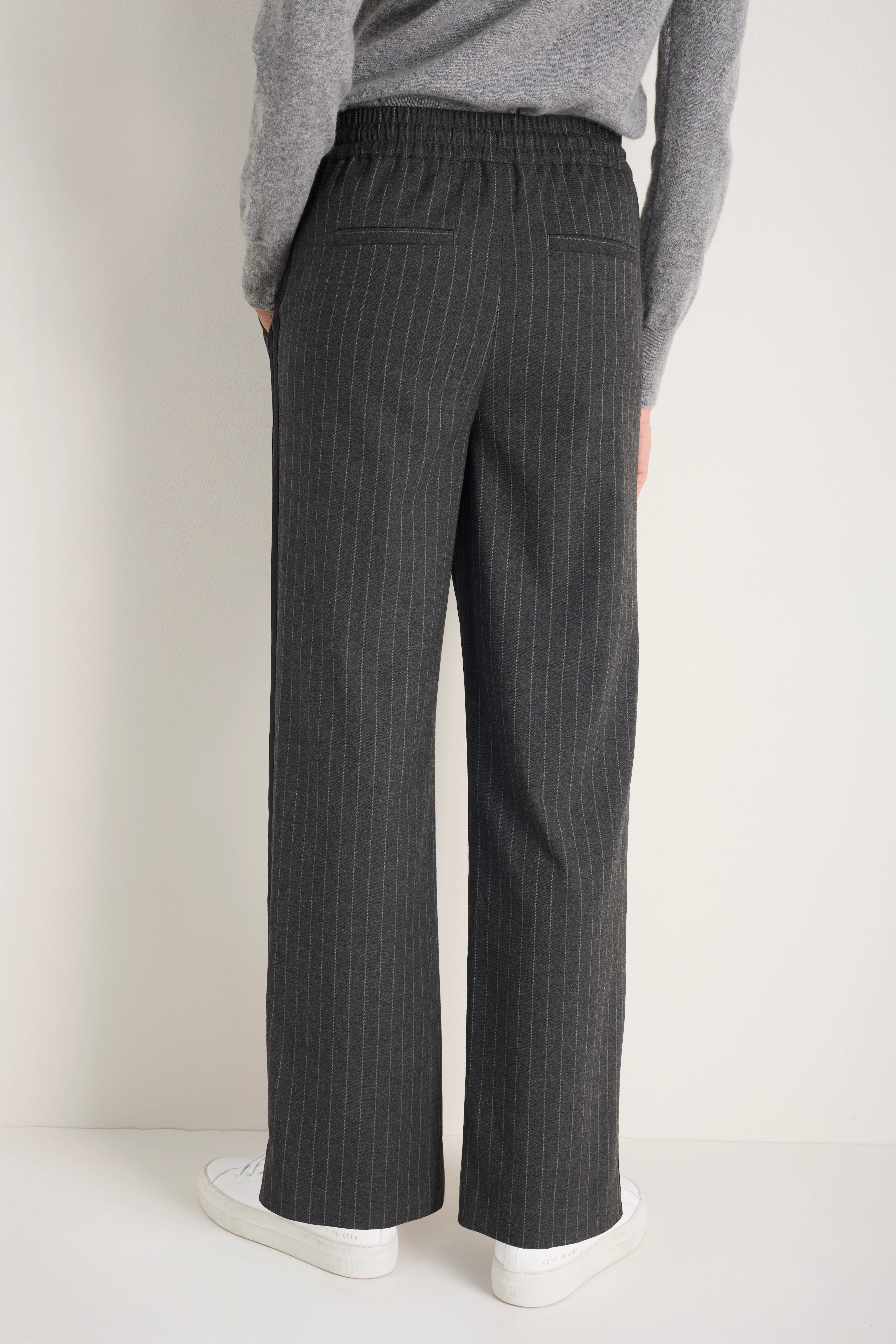 Suzy Side Stripe Trouser - Grey/Black - Image 4