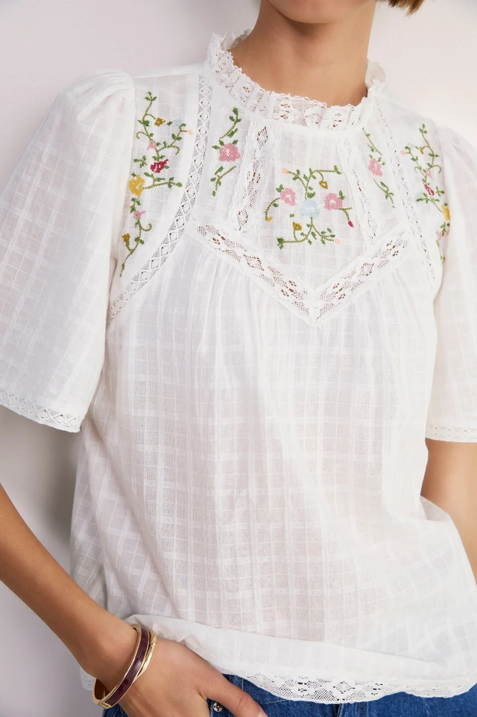 Sylvie Top - Ivory Embroidery - Image 4