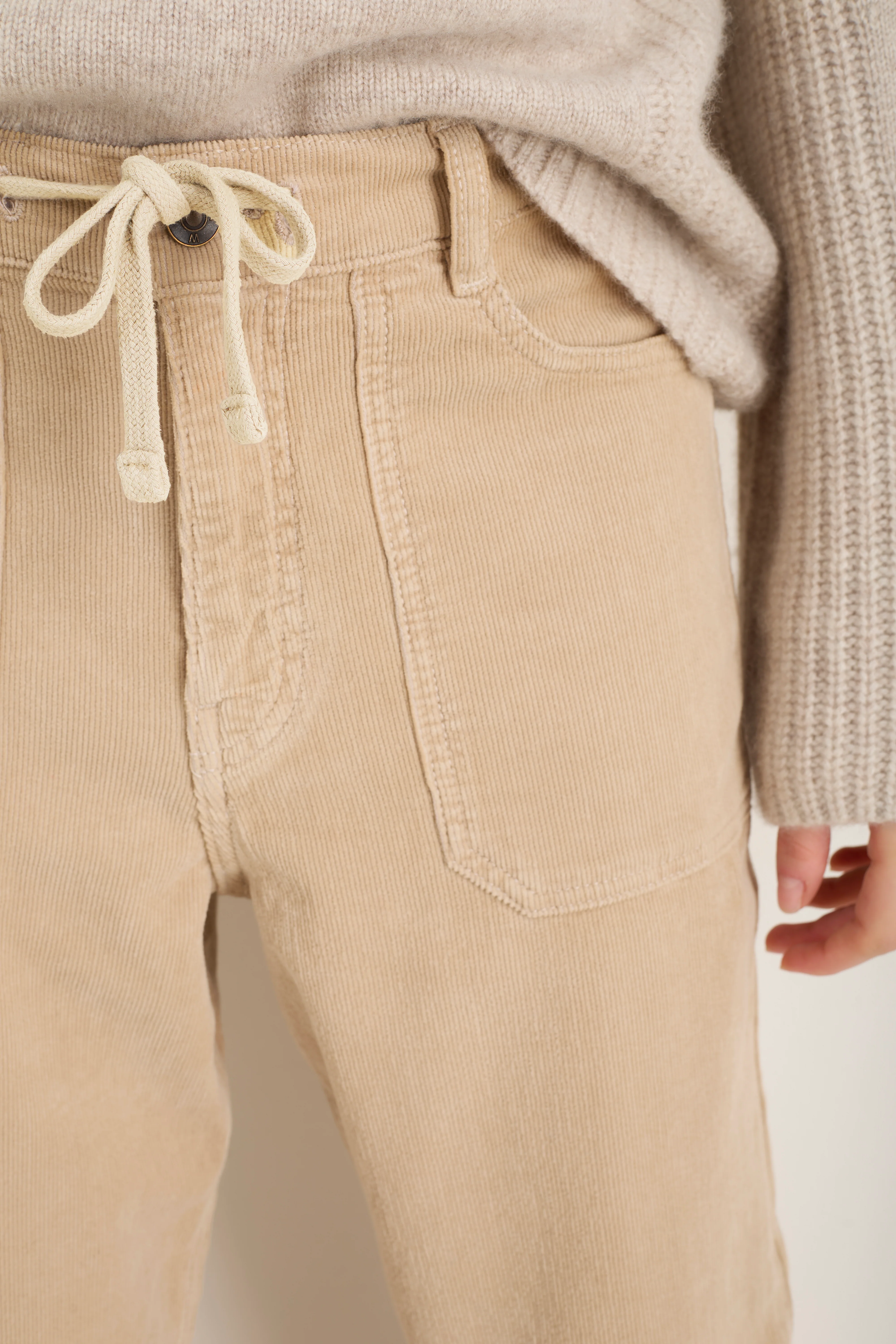 Tallulah Carpenter Tie Cord Trouser - Taupe - Image 2