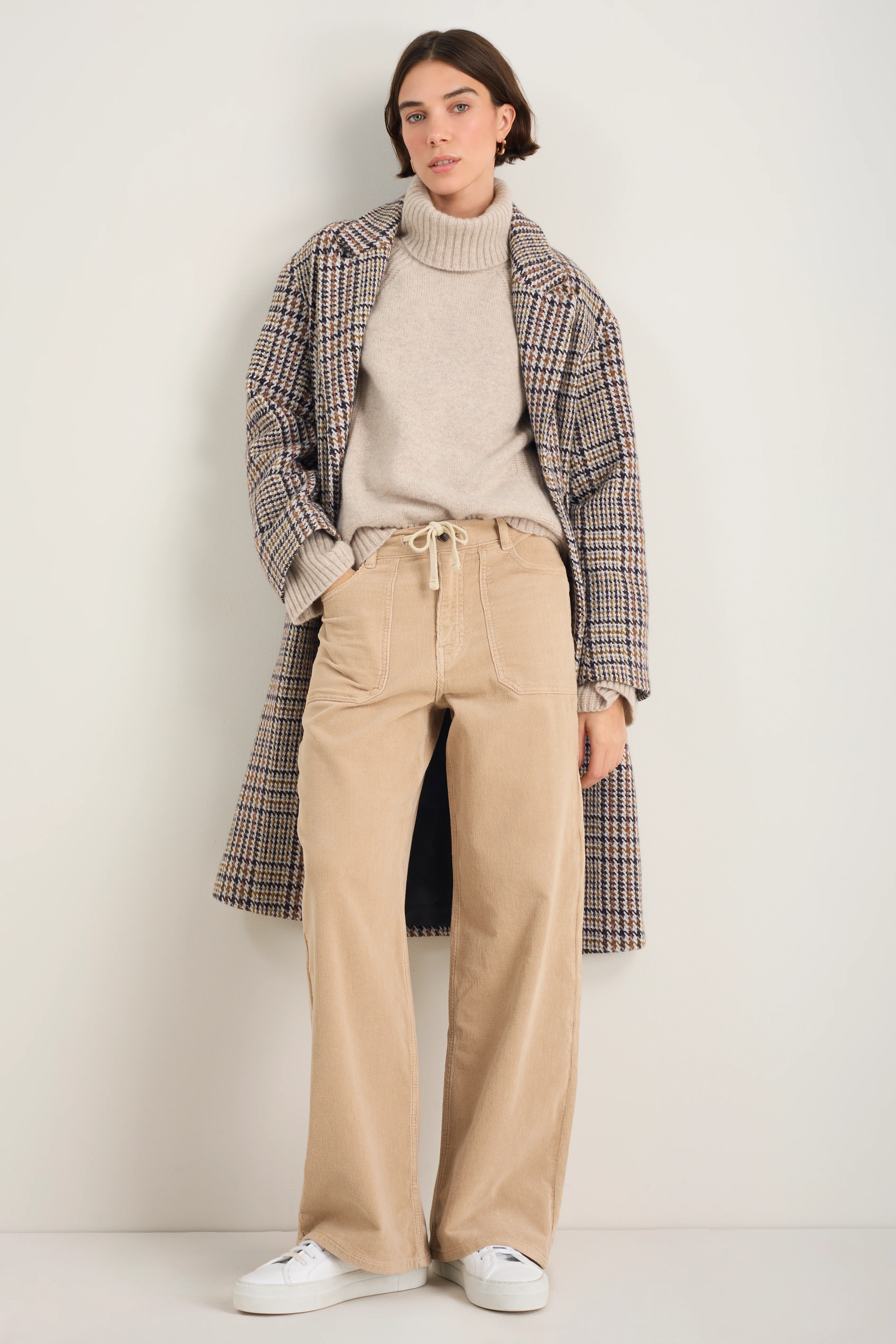 Tallulah Carpenter Tie Cord Trouser - Taupe - Image 4