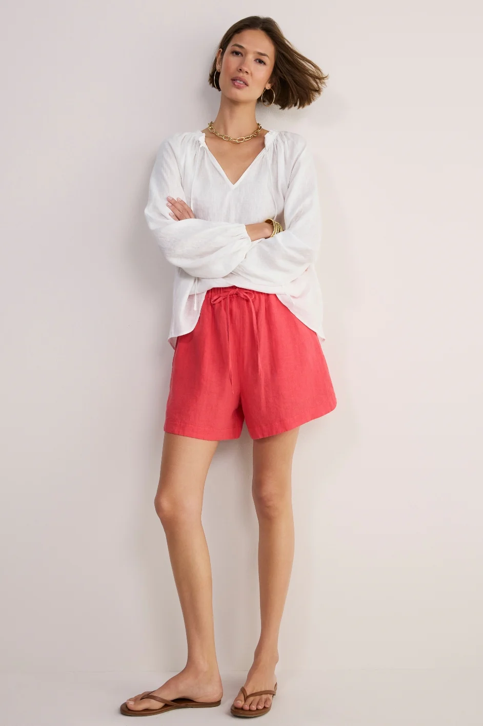 Thandie Linen Short - Watermelon - Image 3