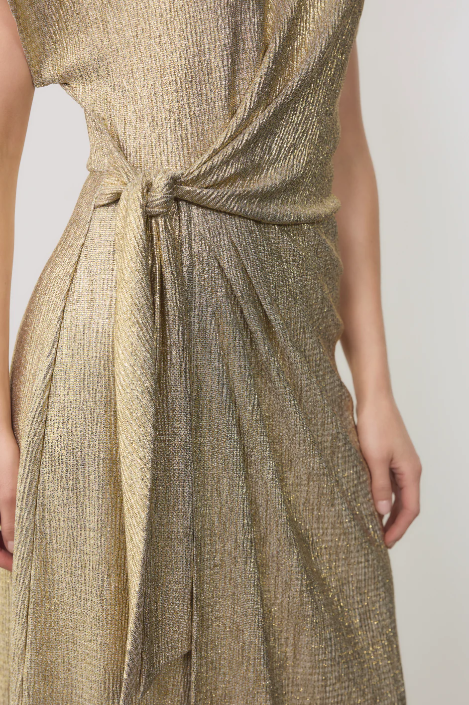 Tia Jersey Dress - Gold Metallic - Image 2