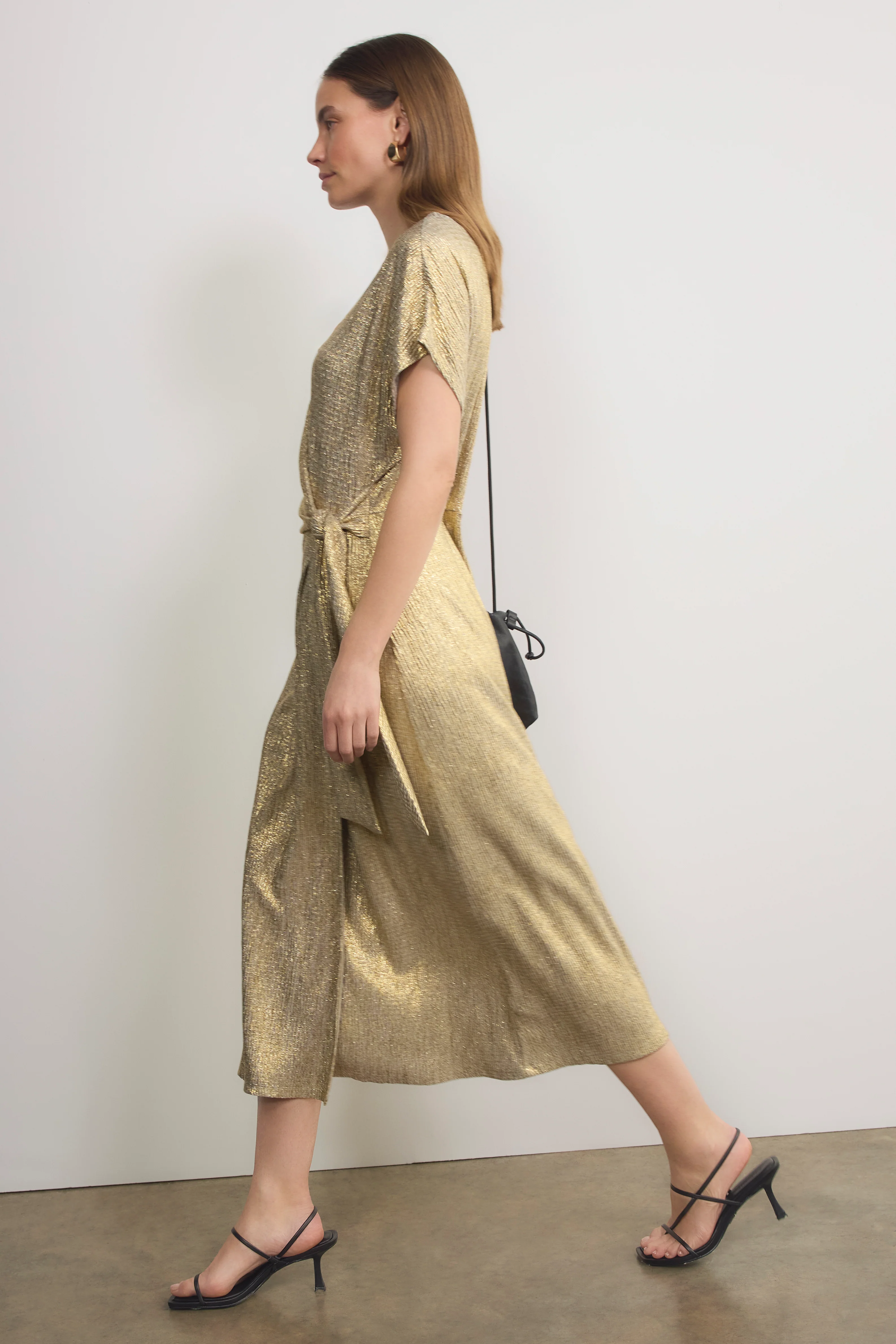Tia Jersey Dress - Gold Metallic - Image 4