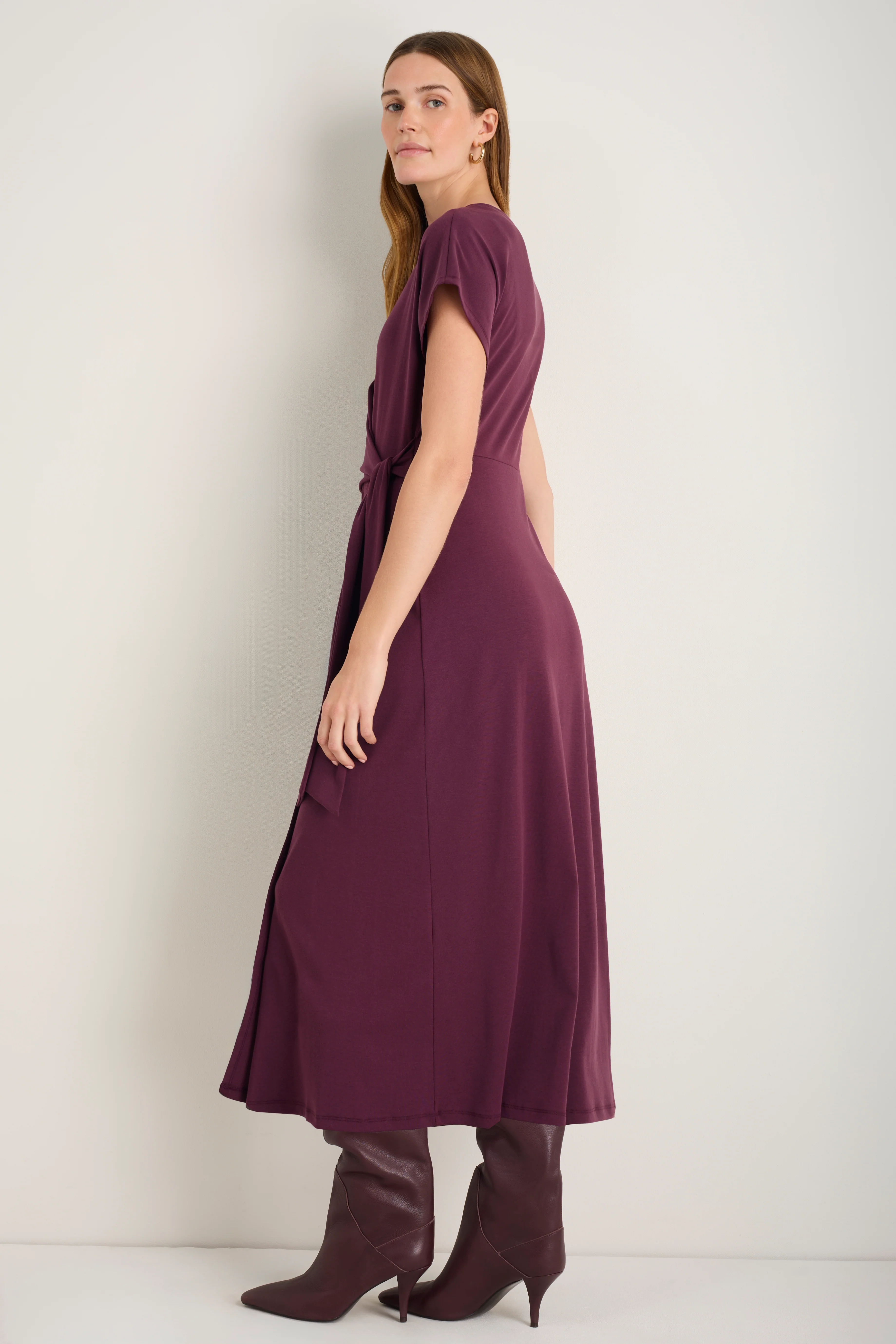 Tia Jersey Dress - Plum - Image 4