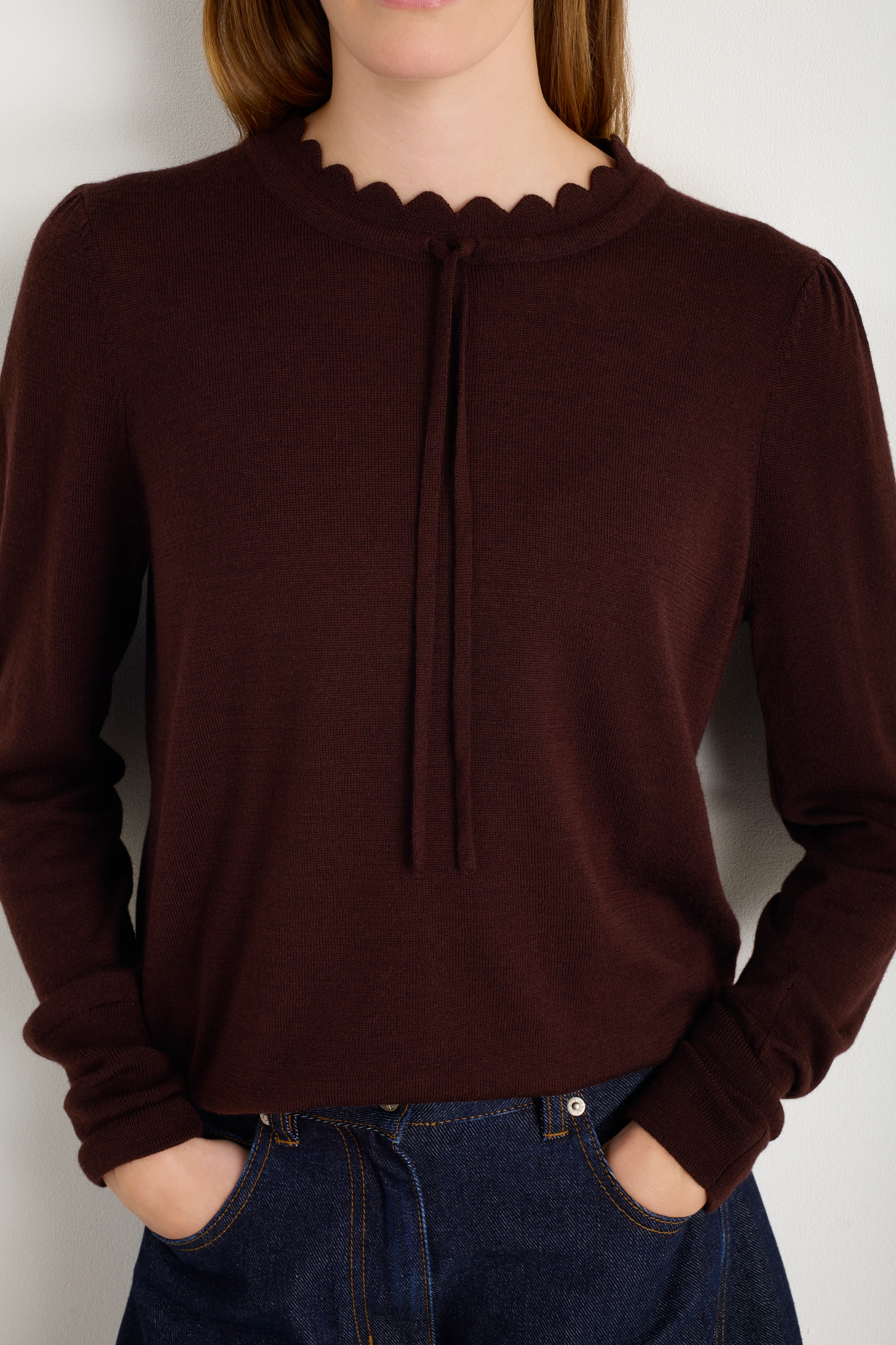 Tilda Fleurine Tie Jumper - Cocoa - Image 5