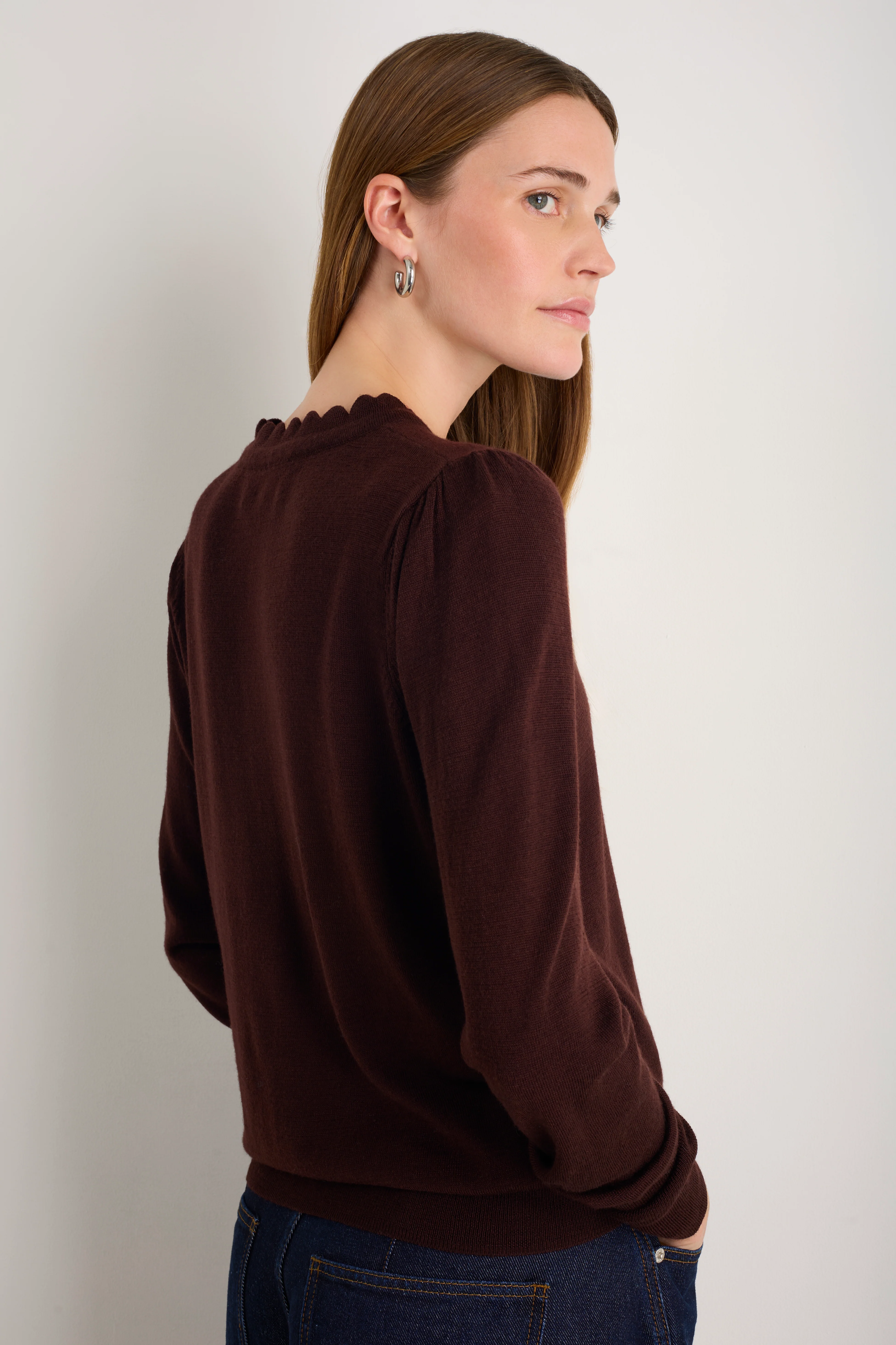 Tilda Fleurine Tie Jumper - Cocoa - Image 8