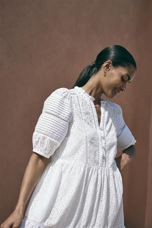 Tilly Broderie Dress - White - Image 5
