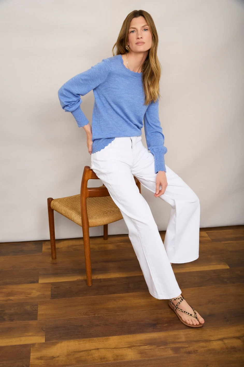 Whitney Wide Leg Jean - White - Image 2